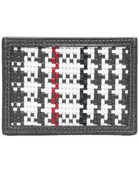 Thom Browne - Woven-check Leather Cardholder - Lyst