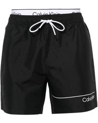Calvin Klein - Double-waistband Swim Shorts - Lyst