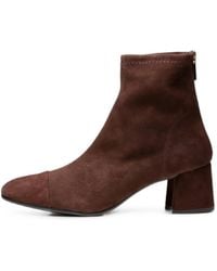 Poche Paris - Suede Block-Heel Ankle Boots - Lyst