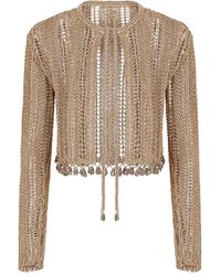Rabanne - Cardigan Con Lavorazione All'Uncinetto - Lyst