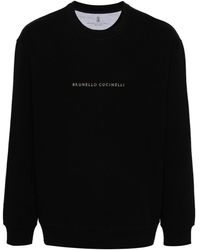 Brunello Cucinelli - Sweater Met Geborduurd Logo - Lyst