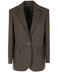 Soeur - Herringbone-Pattern Single-Breasted Blazer - Lyst