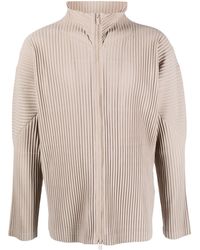 Homme Plissé Issey Miyake - Pleated Zip-up Cardigan - Lyst