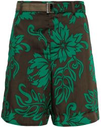 Sacai - Floral-print Cotton Shorts - Lyst