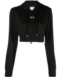 Courreges - Logo-patch Cropped Zipped Hoodie - Lyst