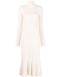 Balenciaga - High-neck Knitted Midi Dress - Lyst