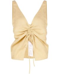 Nanushka - Pantalon En Lin À Lien De Resserrage - Lyst