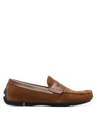 Emporio Armani - Flocked-logo Driving Loafers - Lyst