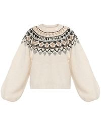 Munthe - Vaffie Sequin-Embellished Patterned Sweater - Lyst