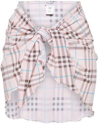 Burberry - Check-pattern Short Sarong - Lyst