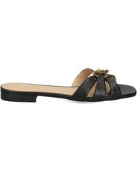 Ralph Lauren - Buckle-Strap Leather Sandals - Lyst
