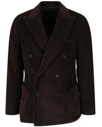 Lardini - Double-Breasted Corduroy Jacket - Lyst