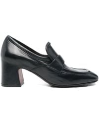 Mara Bini - Mocasines de piel con tacón cuadrado de 60 mm - Lyst
