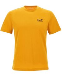 EA7 - Camiseta De Algodón Con Logo Estampado - Lyst