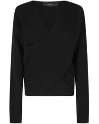 FEDERICA TOSI - Wrap-Style V-Neck Sweater - Lyst