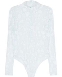 Givenchy - Floral-jacquard Sheer Bodysuit - Lyst