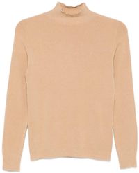ERMANNO FIRENZE - High-Neck Rib-Trimmed Sweater - Lyst