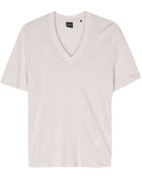 BOSS - T-shirt en lin à logo brodé - Lyst