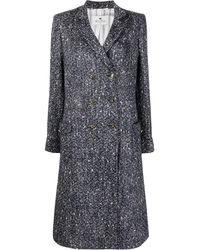 Etro - Manteau en tweed à boutons Pegaso - Lyst
