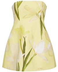 Cara Cara - Lillian Floral-Print Strapless Mini Dress - Lyst