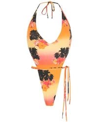 Amir Slama - Ilha De Hibiscus High-Leg Swimsuit - Lyst