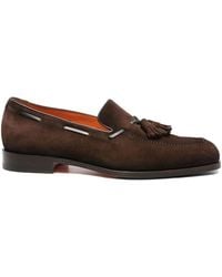 Santoni - Tassel-Detail Suede Loafers - Lyst