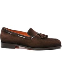 Santoni - Loafer aus Wildleder mit Quasten - Lyst