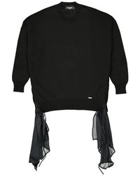 DSquared² - Lace-Up Draped-Insert Sweater - Lyst