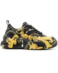 Versace - Couture Chain Leather Sneakers - Lyst