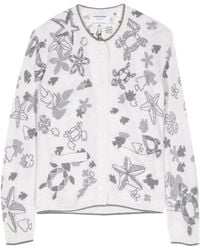Thom Browne - Intarsia-Knit Cashmere Cardigan - Lyst