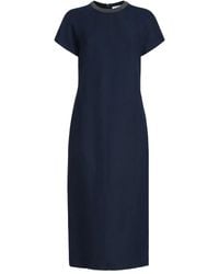 Brunello Cucinelli - Embellishement-Collar Midi Dress - Lyst