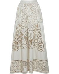 La DoubleJ - Lacey Oscar Embroidered Skirt - Lyst
