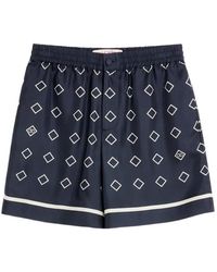 Valentino Garavani - Skill Twill Bermuda Shorts With All-Over Opticool Print - Lyst