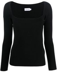 Calvin Klein - Long-sleeved Knitted Top - Lyst