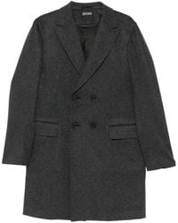 ZEGNA - Double-Breasted Coat - Lyst