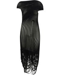 Ferragamo - Embroidered Sheer Midi Dress - Lyst