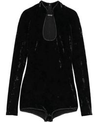 Versace Jeans Couture - Keyhole-Neck Long-Sleeves Bodysuit - Lyst