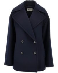 Weekend by Maxmara - Double-Sided Wool Double-Breasted Pea Coat - Lyst