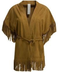 FURLING BY GIANI - Fringed Suede Coat - Lyst