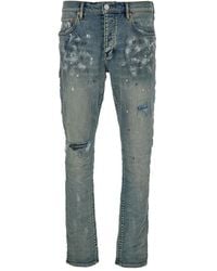 Purple Brand - Paint-Print Distressed Jeans - Lyst