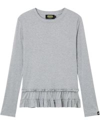 Mini Cream - Ruffled Long-Sleeve Top - Lyst