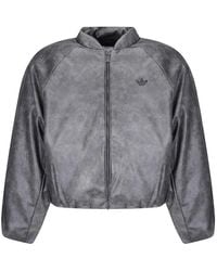 adidas - Logo-Embroidered Raglan-Sleeve Bomber Jacket - Lyst