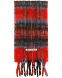 Acne Studios - Sciarpa A Quadri Con Frange - Lyst