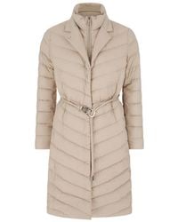 Moorer - Belted Quilted Coat - Lyst