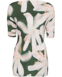 Del Core - Floral-Print Plissé T-Shirt - Lyst