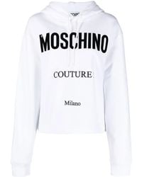 Moschino - Logo-Print Cropped Hoodie - Lyst
