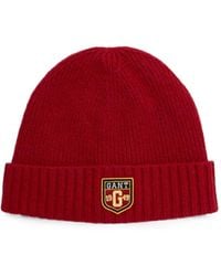 GANT - Gerippte Beanie Mit Logo-Patch - Lyst