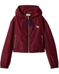 Miu Miu - Veste À Capuche À Lien De Resserrage - Lyst