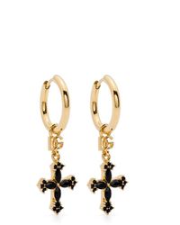 Dolce & Gabbana - Cross-pendant Hoop Earrings - Lyst
