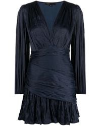 Maje - Long-Sleeved Draped Minidress - Lyst